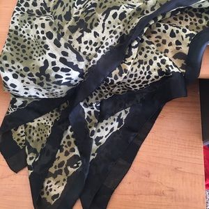 Square cheetah print scarf